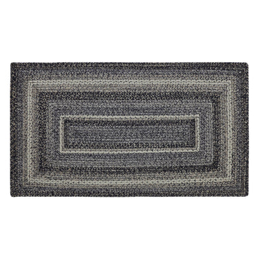 Sawyer Mill Black White Jute Braided Rug Rectangular with Rug Pad 27